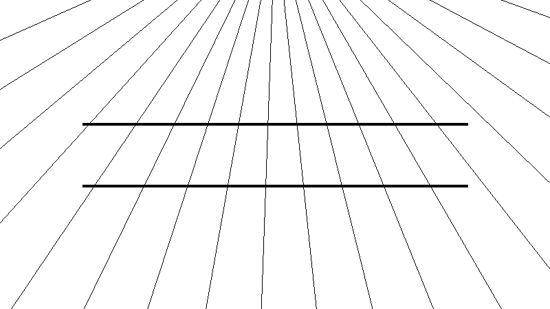 Hering illusie stralend patroon