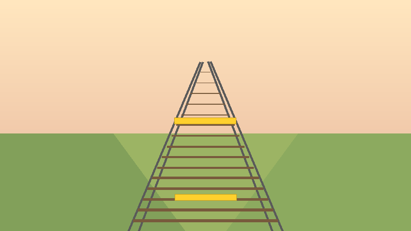 Ponzo illusie treinrails